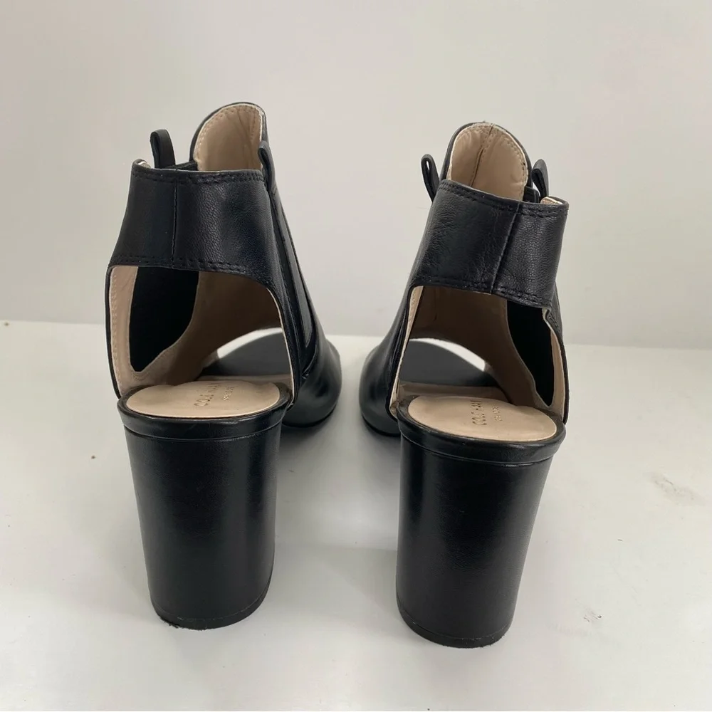 Cole Haan Basel Shootie II Platform Bootie Black Cutout Heel Vegan Leather 9.5B